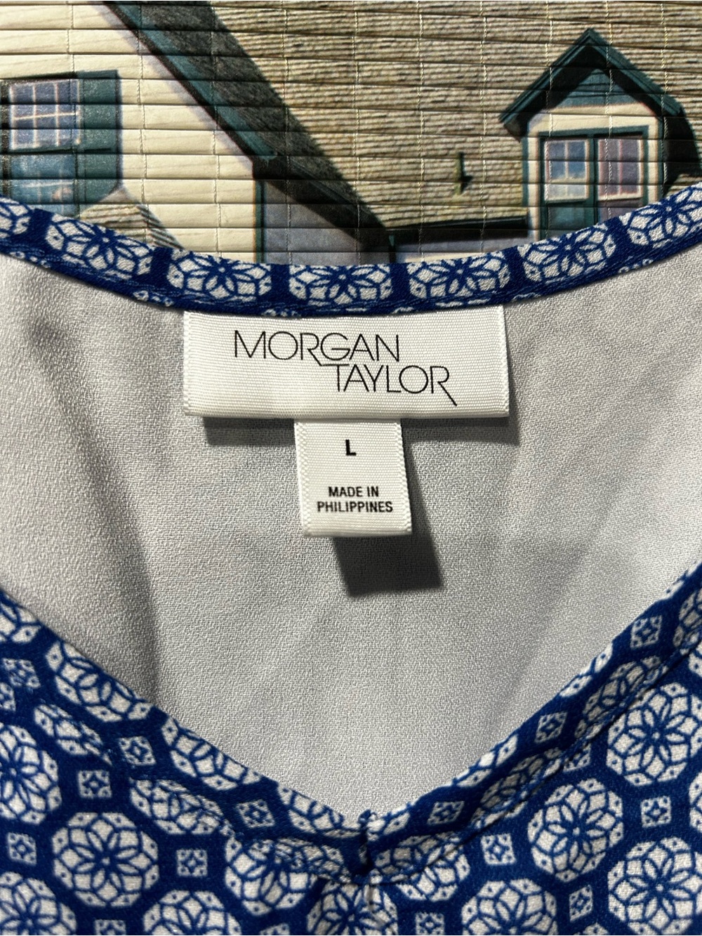 Morgan Taylor Navy Geometric Spaghetti-Strap Maxi Dress - Picture 3 of 3